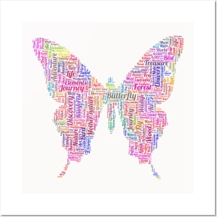 Butterfly Nature Wildlife Text Word Cloud Posters and Art